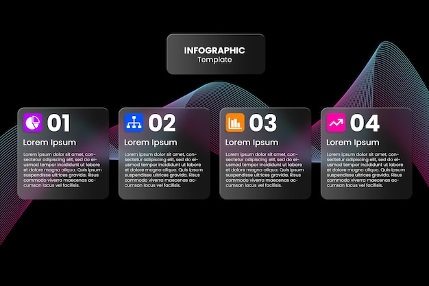 plantilla de infografía de glassmorphism