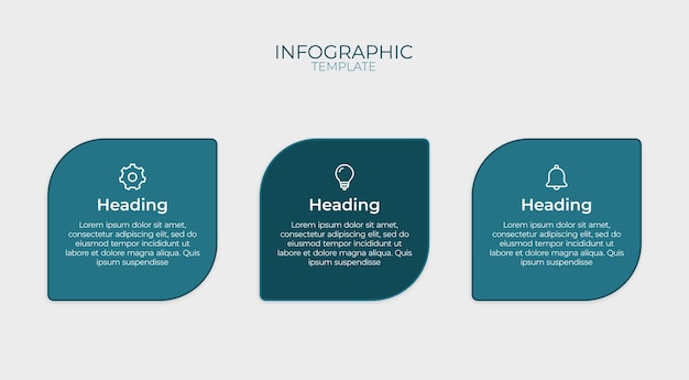 plantilla de infografía con iconos y formas redondeadas