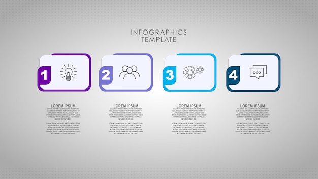 PSD plantilla de infografía para los pasos del proceso de negocio