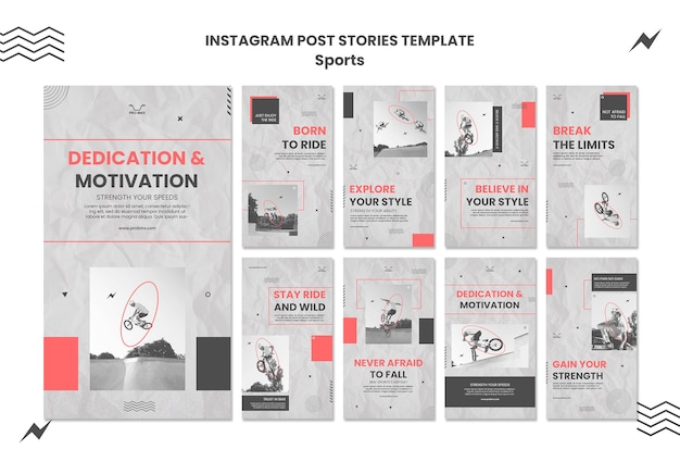 PSD plantilla de instagram de deporte de diseño plano