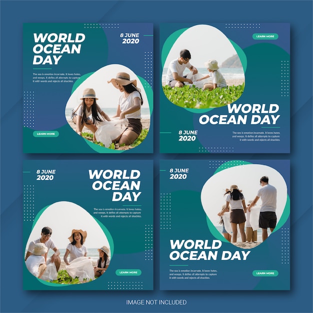 Plantilla de instagram post bundle world oceans day