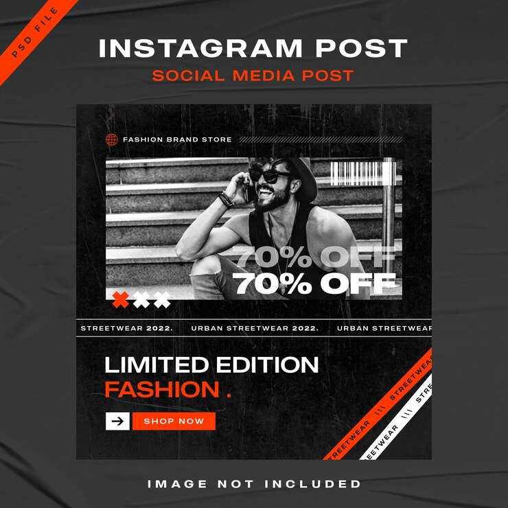 PSD plantilla de instagram de publicación de redes sociales de moda urbana psd premium
