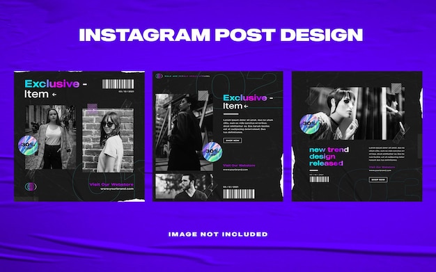 PSD plantilla de instagram de redes sociales de moda urbana