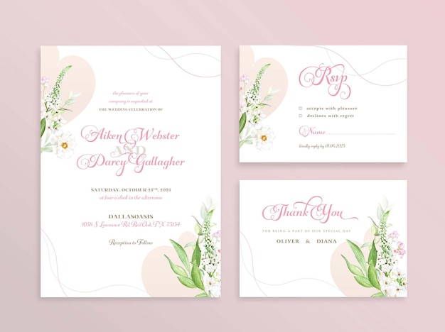 PSD plantilla de invitación de boda floral en forma de corazón