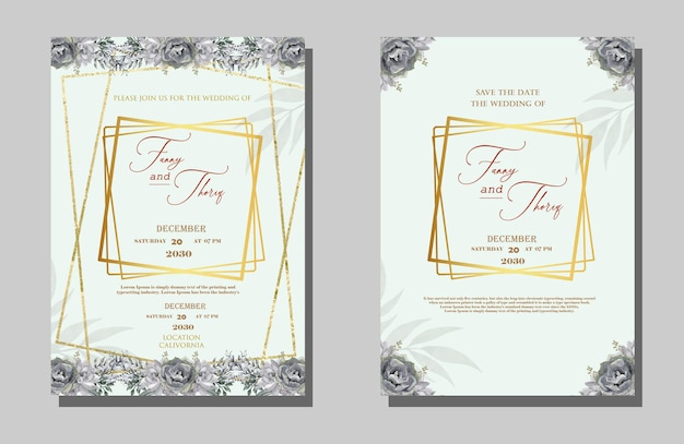 PSD plantilla de invitación de boda floral con sakura rosa psd premium