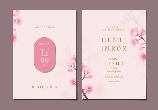 PSD plantilla de invitación de boda psd