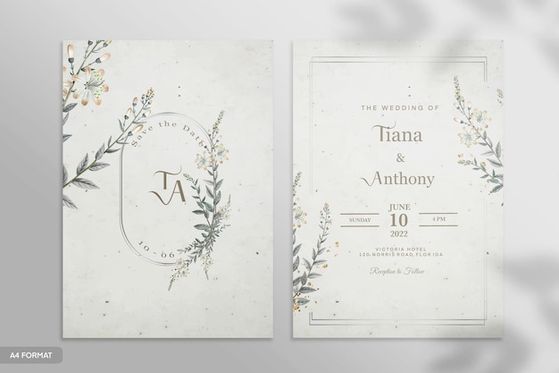 PSD plantilla de invitación de boda