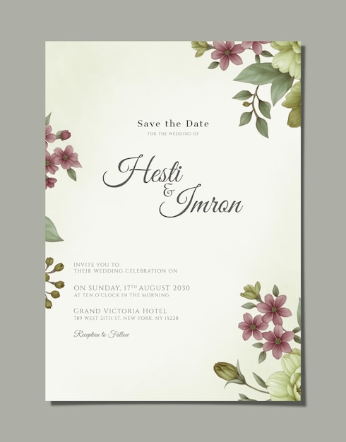 Plantilla de invitación de boda