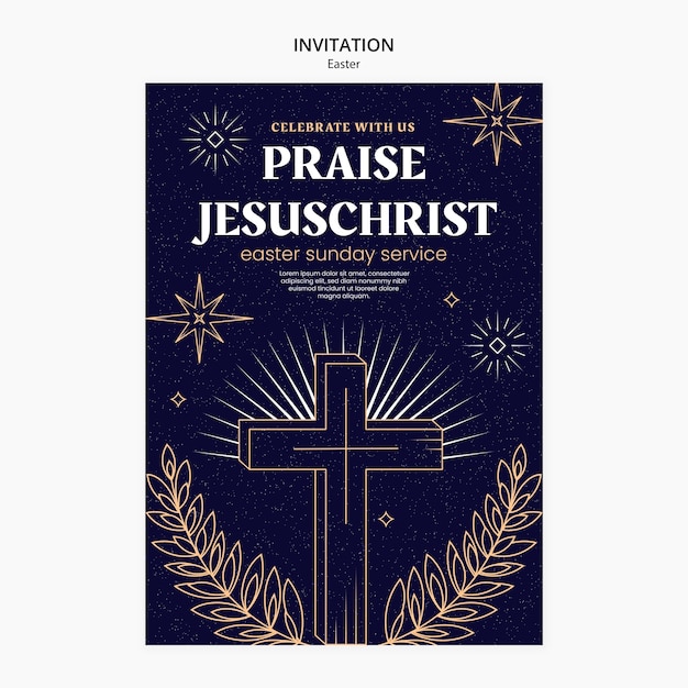 Plantilla de invitación de celebración de Pascua