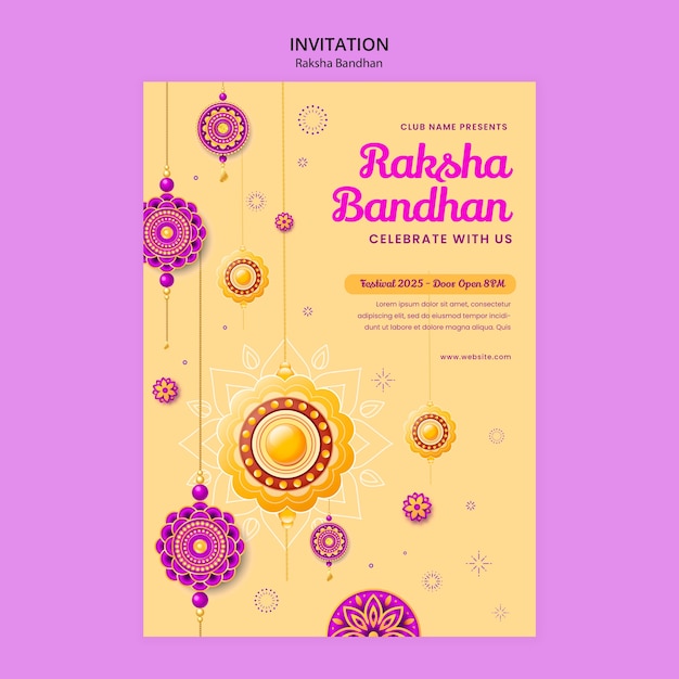 Plantilla de invitación para la celebración de raksha bandhan