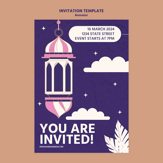 Plantilla de invitación a la celebración del ramadán