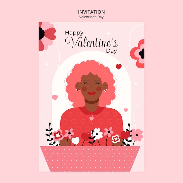 PSD plantilla de invitación de celebración de san valentín