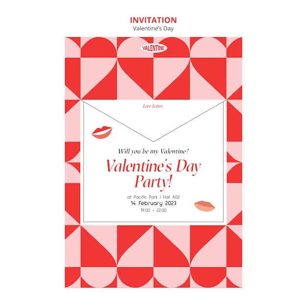 PSD plantilla de invitación de celebración de san valentín