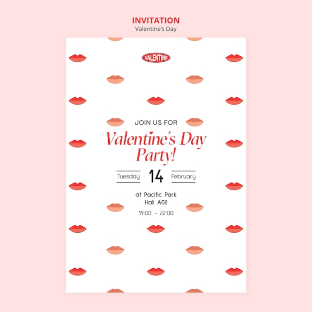 Plantilla de invitación de celebración de san valentín