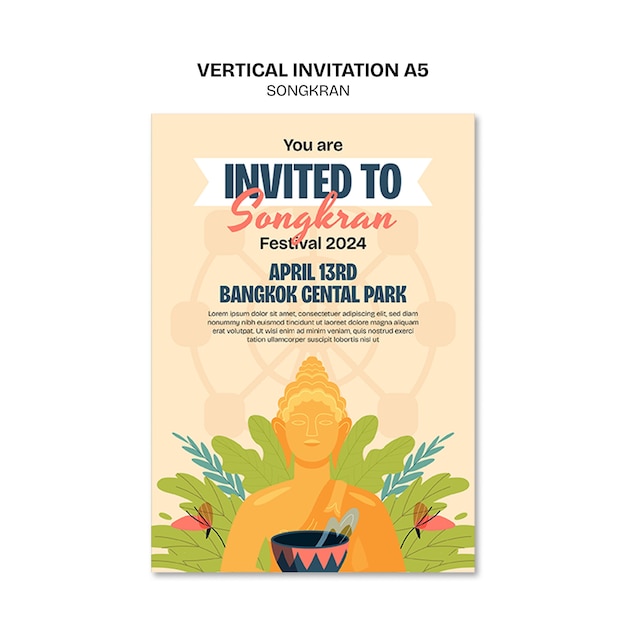 plantilla de invitación para la celebración de Songkran