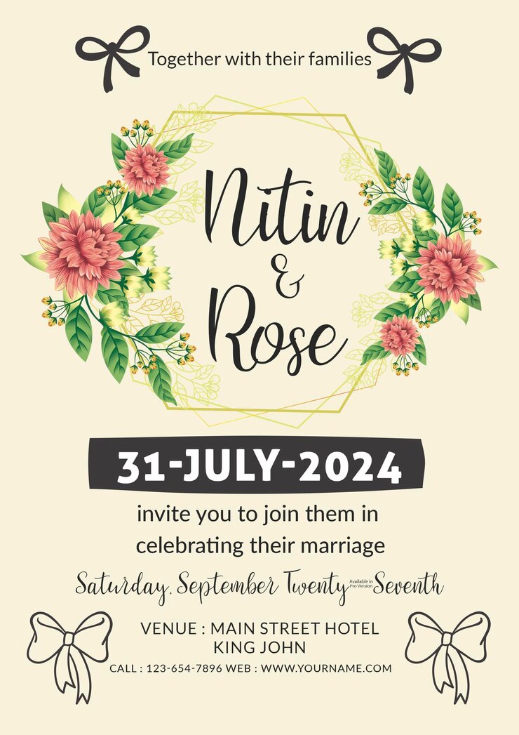 PSD plantilla de invitación de compromiso elegante