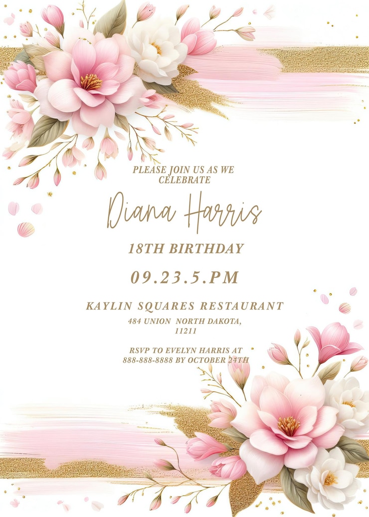 PSD plantilla de invitación de cumpleaños