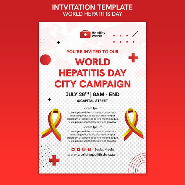 PSD plantilla de invitación del día mundial de la hepatitis