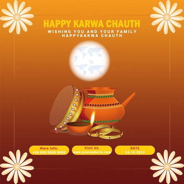 Plantilla de invitación feliz karwa chauth