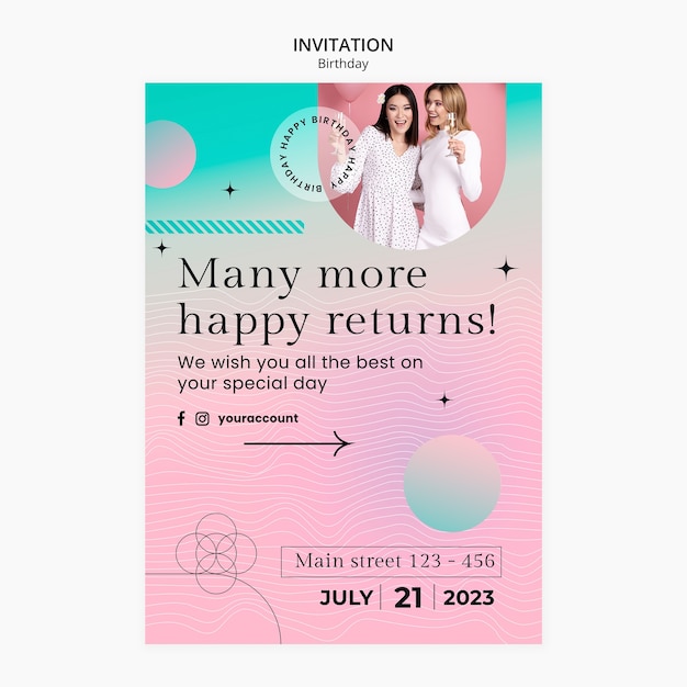 plantilla de invitación para la fiesta de cumpleaños