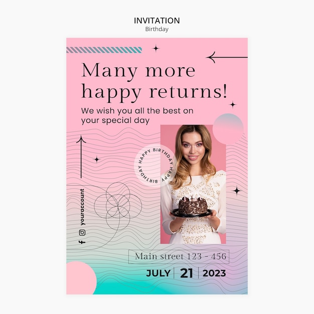 plantilla de invitación para la fiesta de cumpleaños