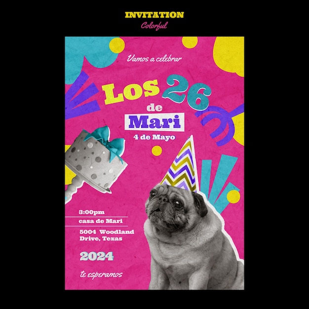 PSD plantilla de invitación de fiesta de entretenimiento