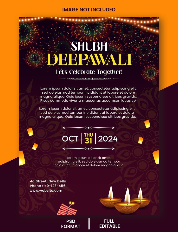 plantilla de invitación de Shubh Deepawali Diwali para empresas