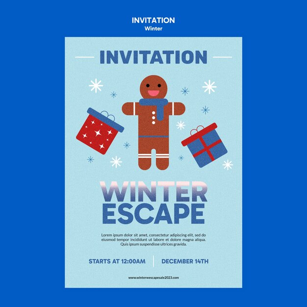 Plantilla de invitación de temporada de invierno