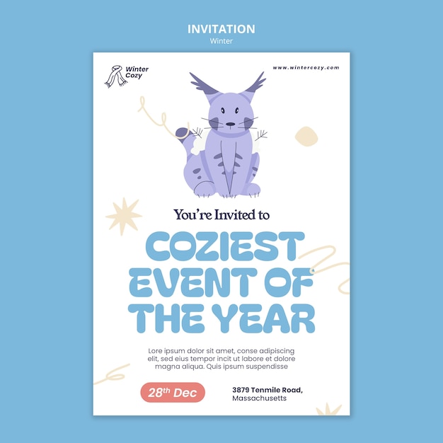 Plantilla de invitación de temporada de invierno