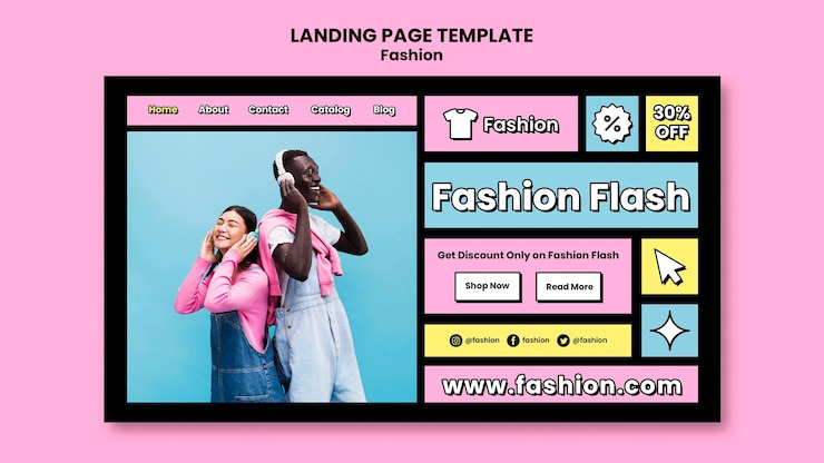 PSD plantilla de landing page de rebajas de moda