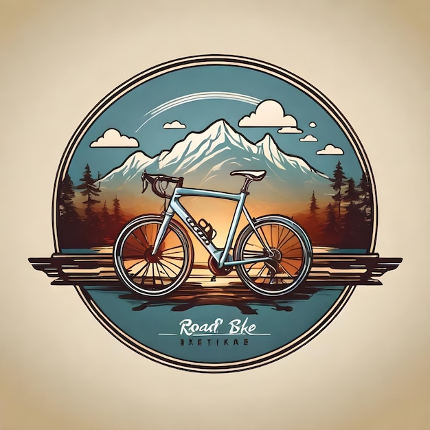 Plantilla del logotipo de la bicicleta de carretera psd