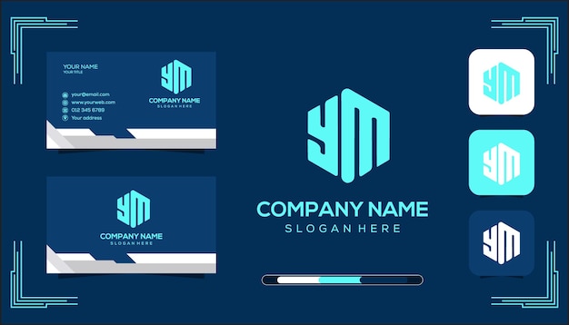 plantilla del logotipo del monograma vectorial YM