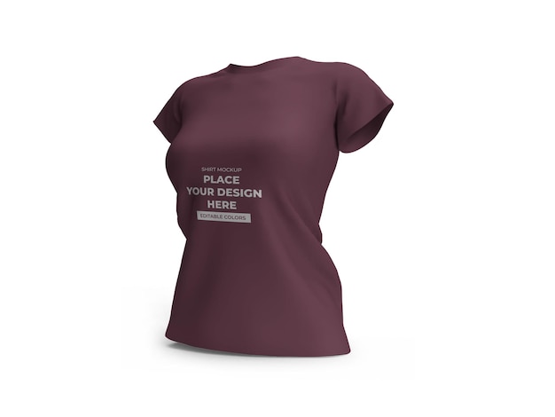 Plantilla de maqueta 3d de camiseta de mujer aislada