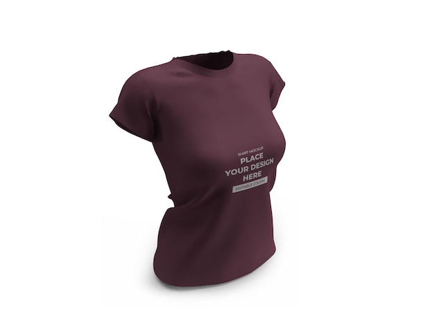 Plantilla de maqueta 3d de camiseta de mujer aislada