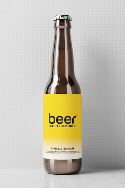 Plantilla de maqueta de botella de cerveza