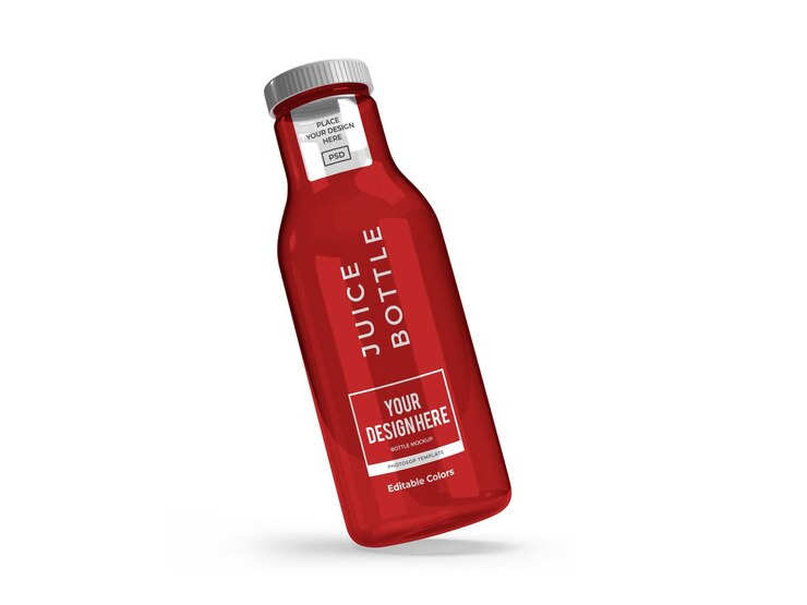 PSD plantilla de maqueta de botella de jugo aislada