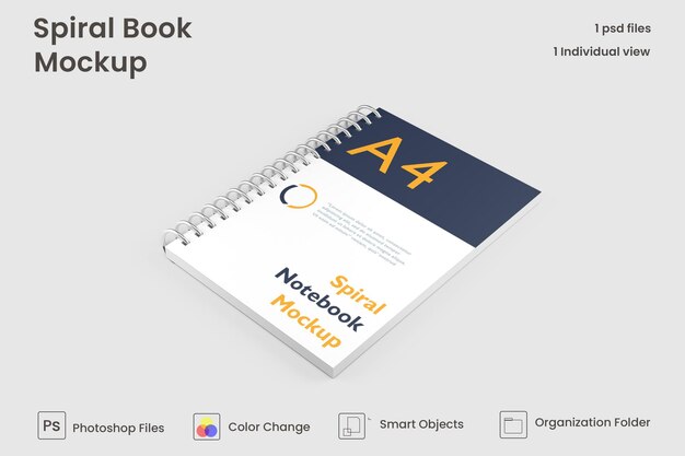 Plantilla de maqueta de cuaderno anillado Psd Gratis