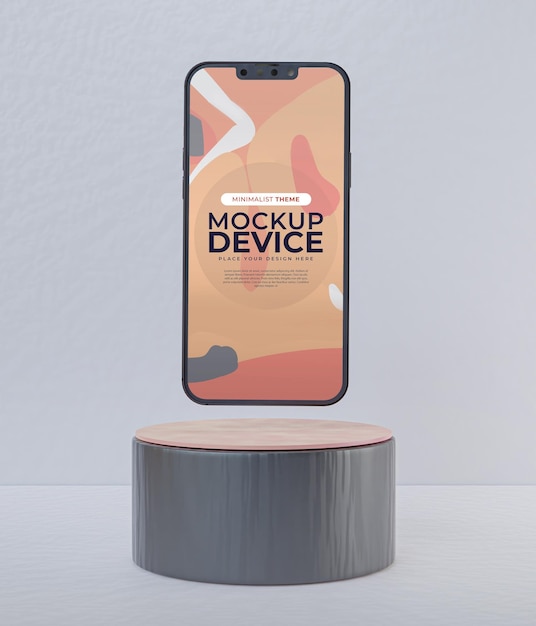 Plantilla de maqueta de dispositivo de teléfono inteligente de render 3d