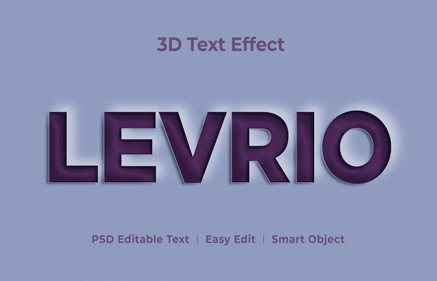 Plantilla de maqueta de efecto de estilo de texto 3d de levrio premium