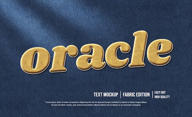 plantilla de maqueta de efecto de texto 3d de oráculo