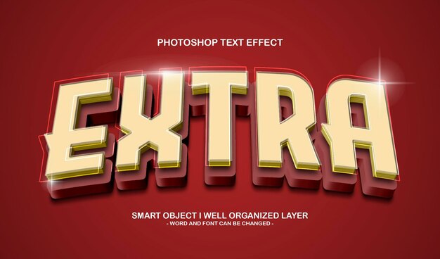 PSD plantilla de maqueta de efecto de texto extra editable en 3d