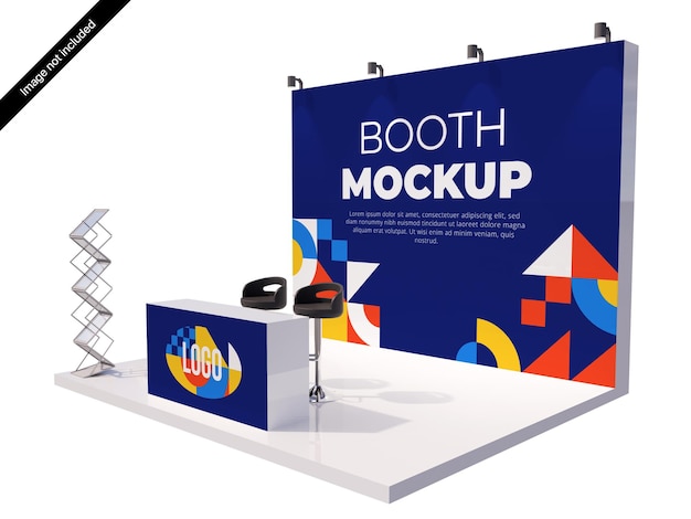 plantilla de maqueta de la exposición de eventos de la cabina PSD 3D
