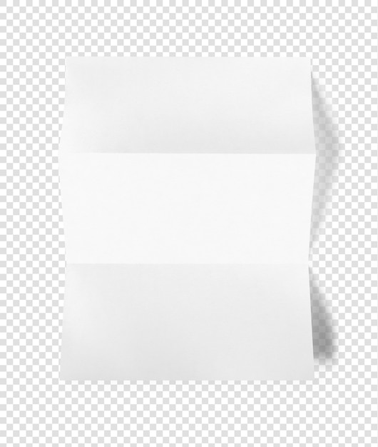 Plantilla de maqueta de hoja de papel A4 blanco doblado en blanco