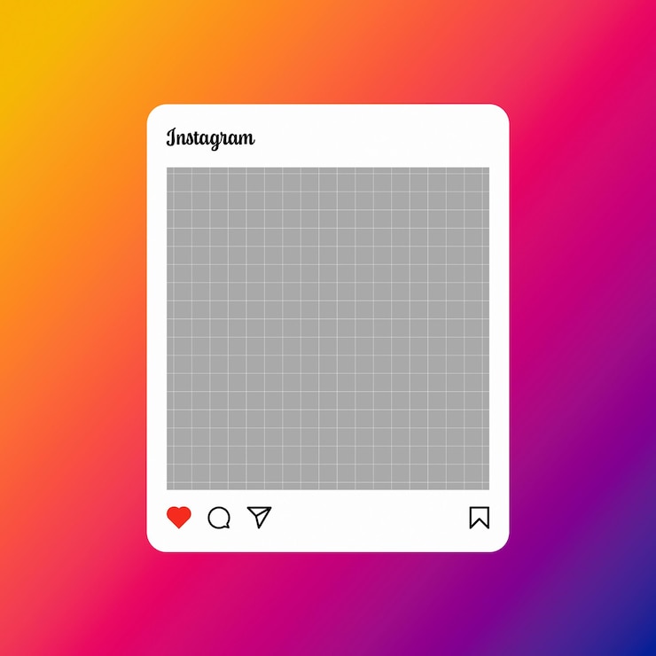 PSD plantilla de maqueta de interfaz de usuario de publicaciones de instagram de psd square