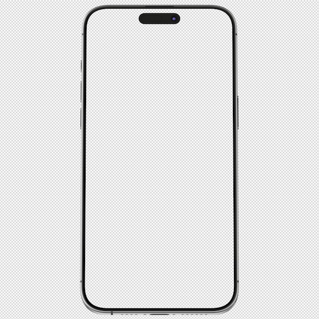 plantilla de maqueta de iphone gris sólo marco png transparente aislado pantalla en blanco delantera