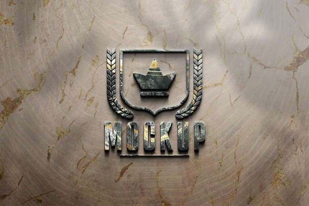 Plantilla de maqueta de logotipo 3d simple y limpia