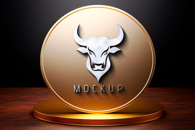 Plantilla de maqueta de logotipo 3d