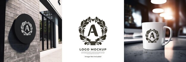 PSD plantilla de maqueta de logotipo moderna y fácil de usar