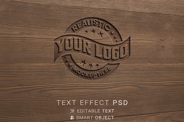 plantilla de maqueta de logotipo en relieve