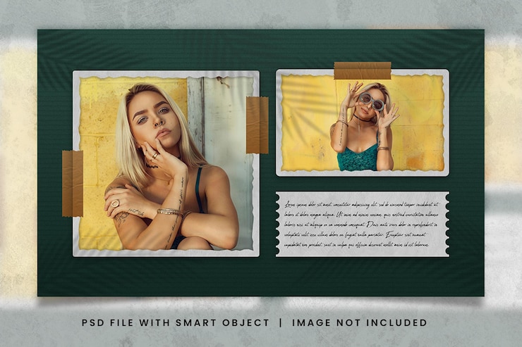 PSD plantilla de maqueta de moodboard de fotografía de moda